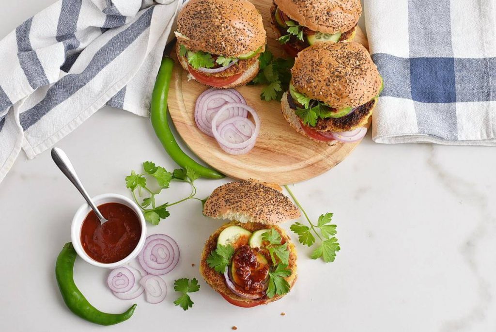 How to serve Chickpea & Coriander Burgers