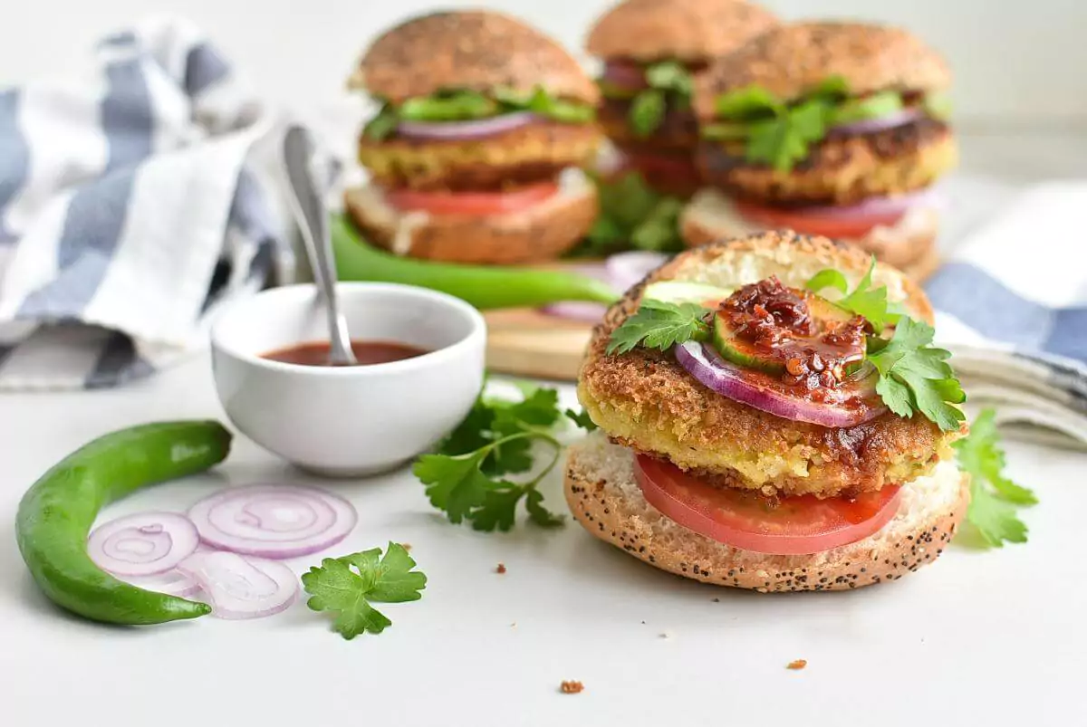 Chickpea-coriander-burgers - Easy Chickpea and Coriander Patties - How to make Chickpea-coriander-burgers