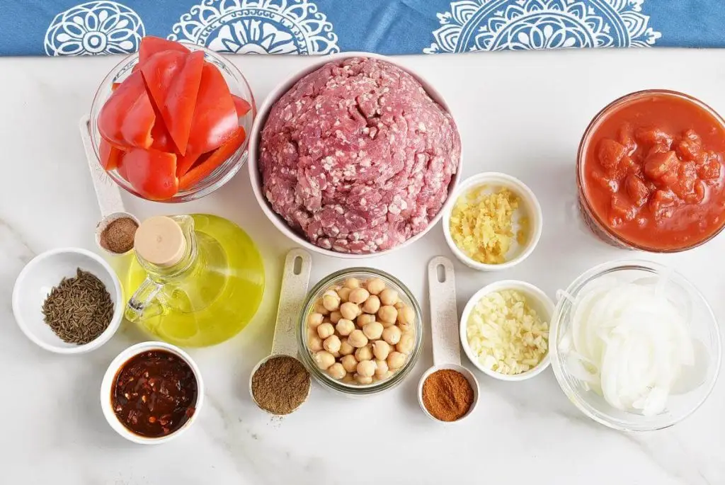 Ingredients for Chili Marrakech