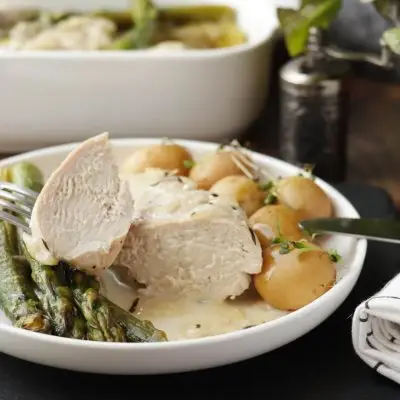 Creamy Chicken with Asparagus & Tarragon Recipe-Chicken with Asparagus-Quick and Easy Chicken Breast