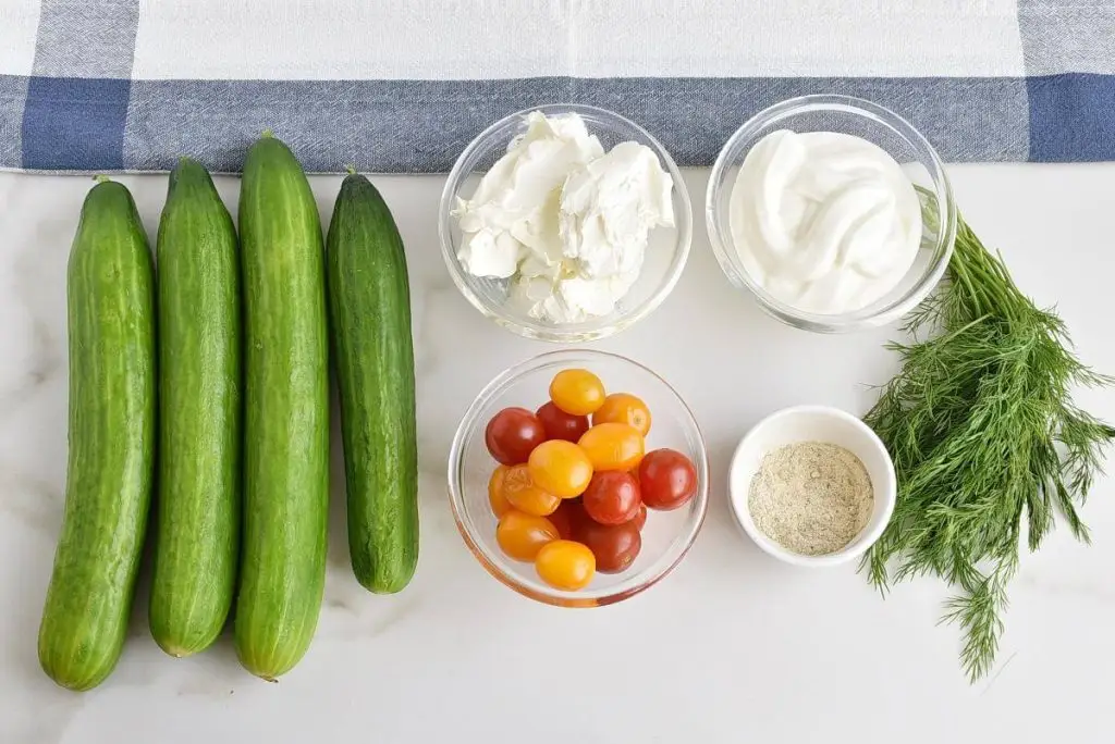 Ingredients for Dilly Cucumber Bites