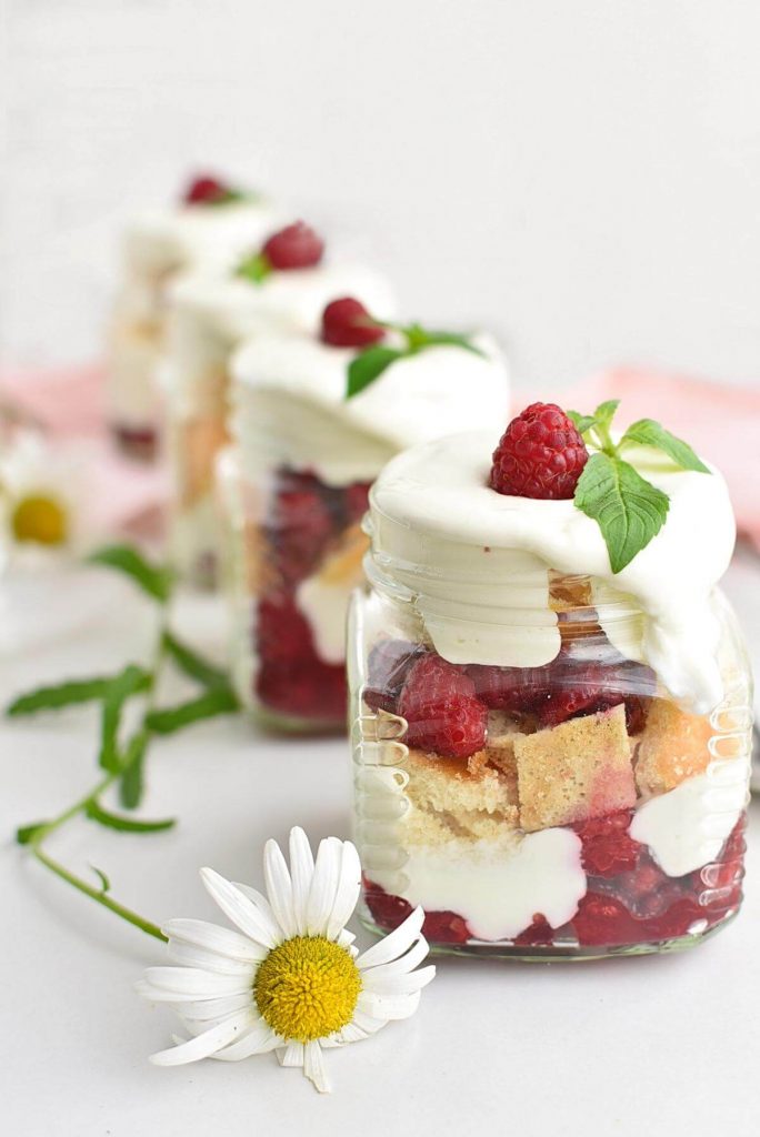 Easy Raspberry Shortcake in a Jar