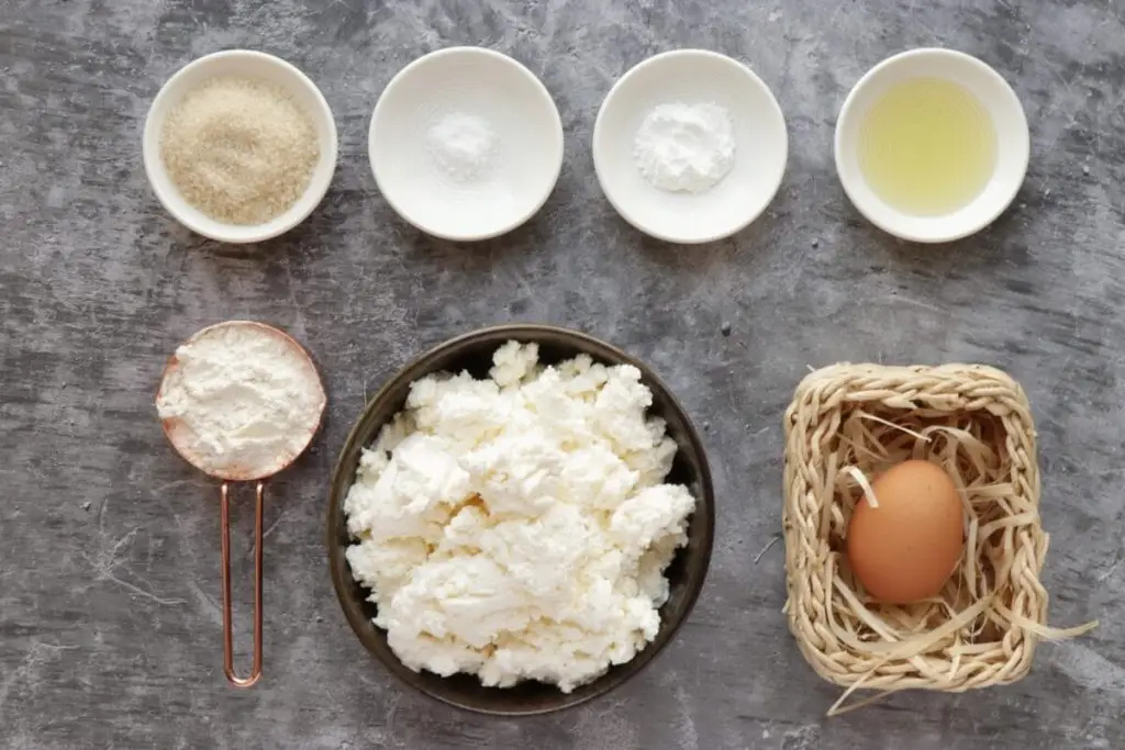 Ingredients for Farmer’s Cheese Pancakes (Syrniki)