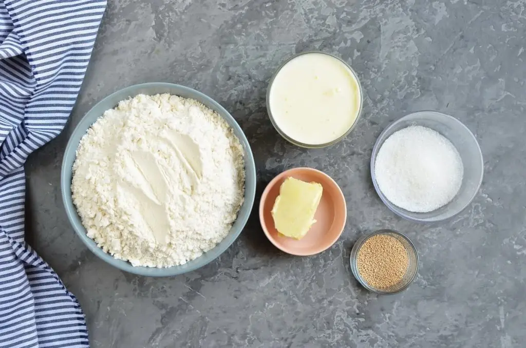 Ingredients for Fluffy Japanese Milk Bread