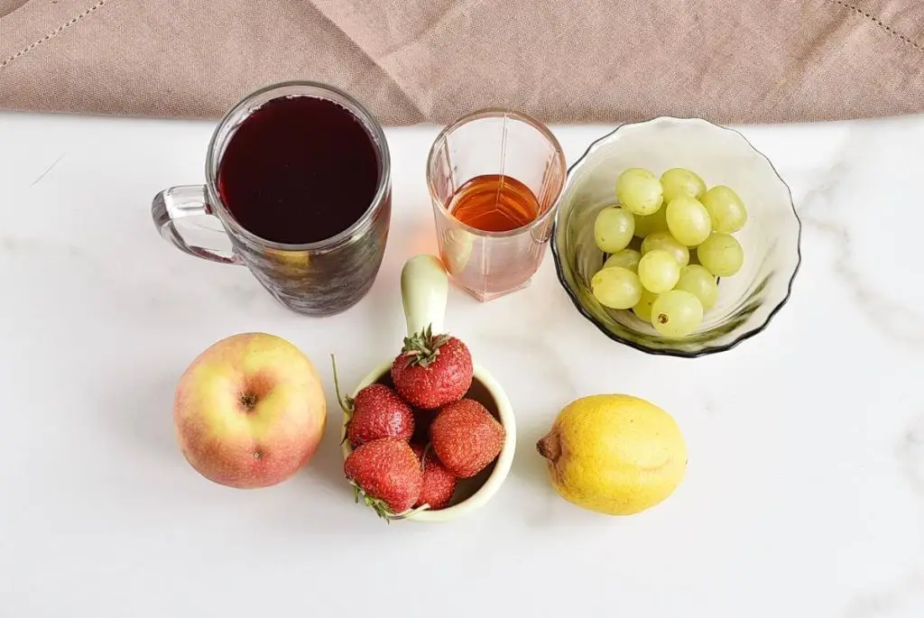 Ingredients for Frozen Sangria Fruit Cups