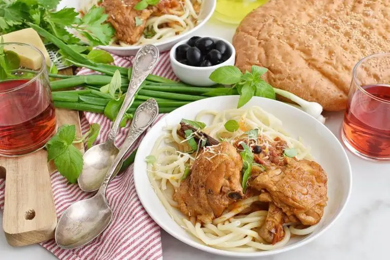 Step 8 - Greek Corfu Chicken and Bucatini
