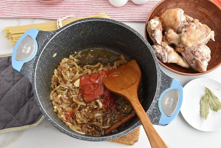 Step 3 - Greek Corfu Chicken and Bucatini