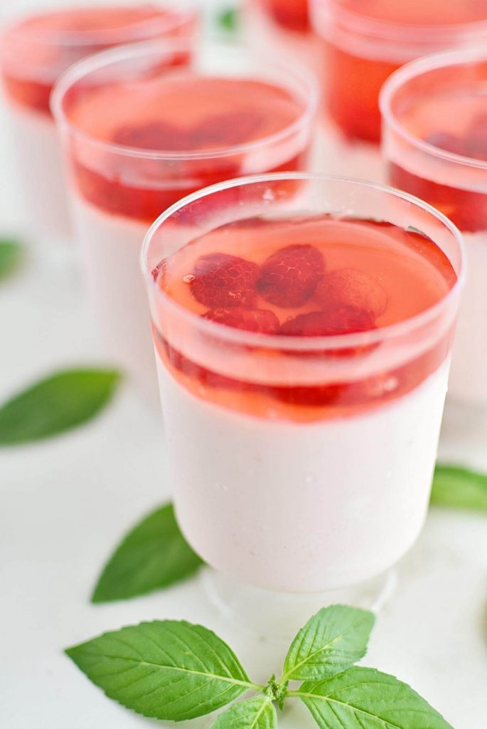 Fresh Raspberry Mousse Cream and Jello