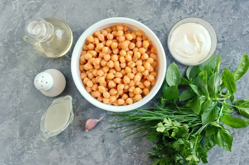 Ingredients for Green Goddess Hummus