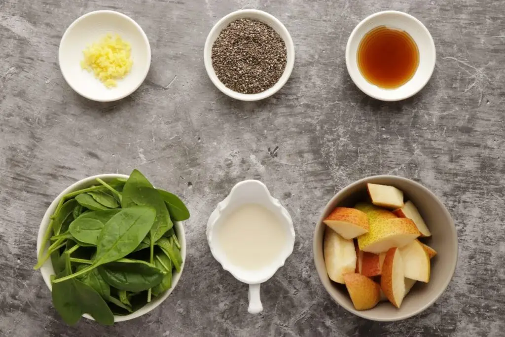 Ingredients for Healthy Pear Ginger Chia Smoothie