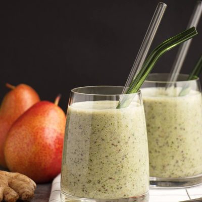 Healthy Pear Ginger Chia Smoothie Recipe-Pear Ginger Smoothie-Pear Smoothie