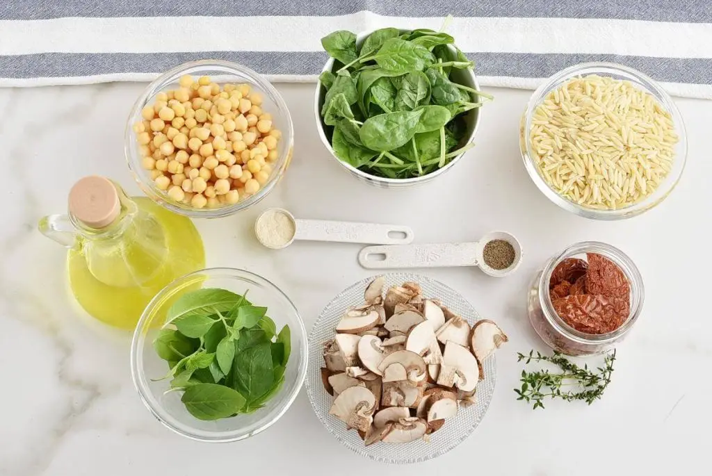Ingredients for Italian Orzo Jar Salad