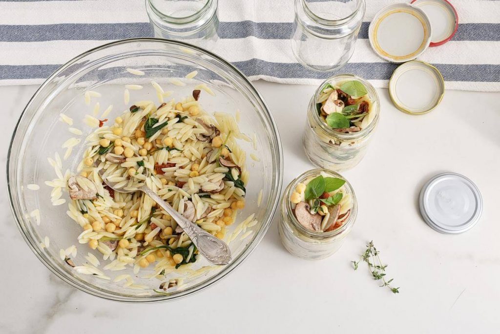 How to serve Italian Orzo Jar Salad