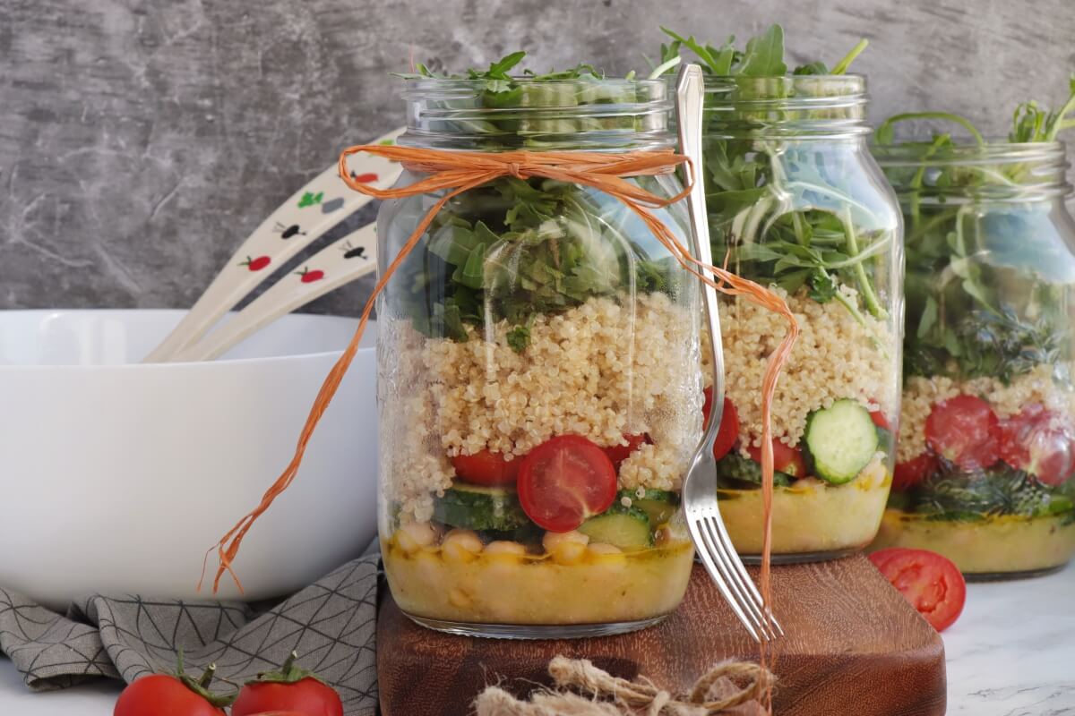 Chickpea & Quinoa Mason Jar Salad - Simply Quinoa