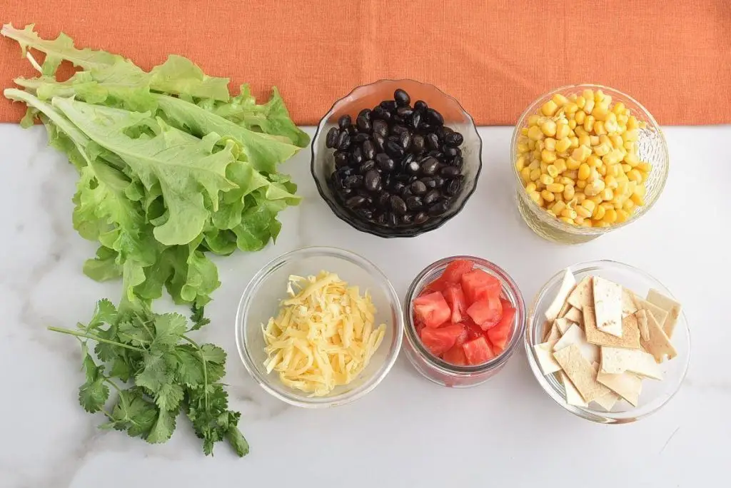 Ingredients for Mexican Salad in a Jar