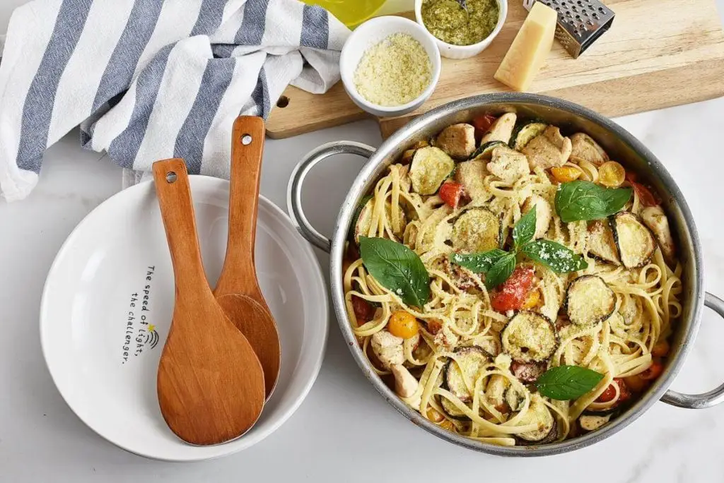 Parmesan Zucchini Tomato Chicken Spaghetti