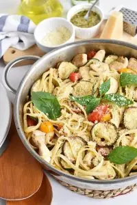 Parmesan Zucchini Tomato Chicken Spaghetti