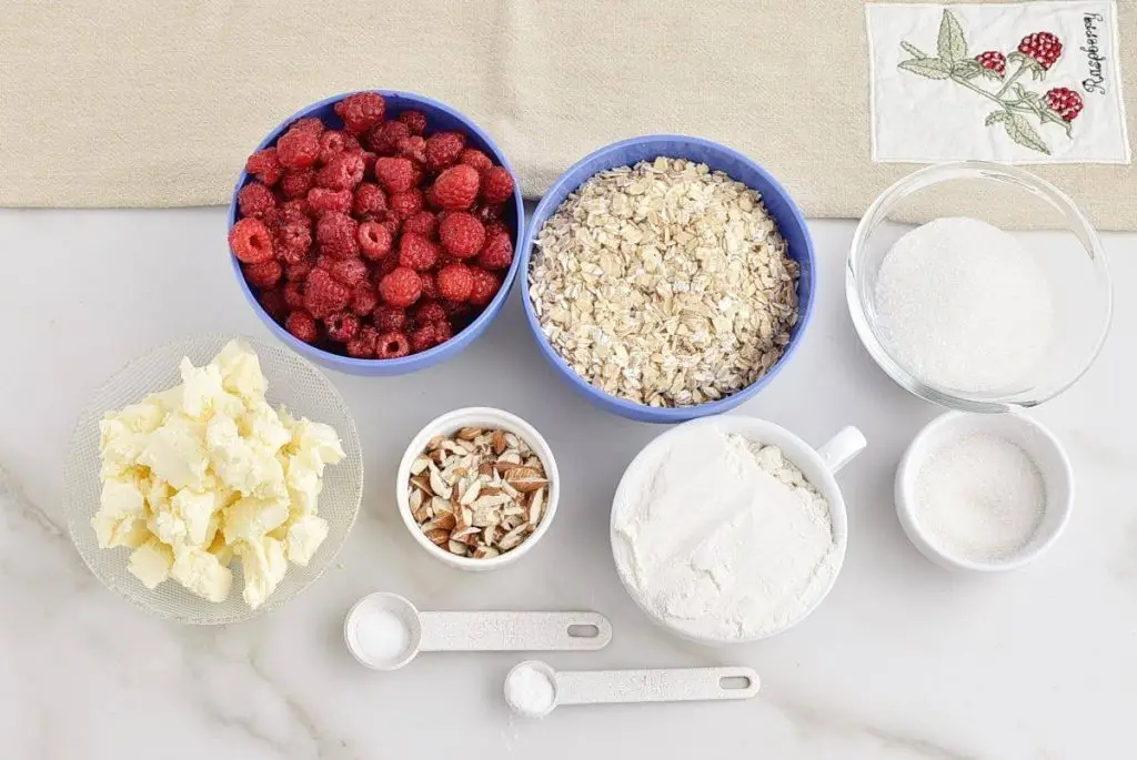 Ingredients for Raspberry Crumb Bars