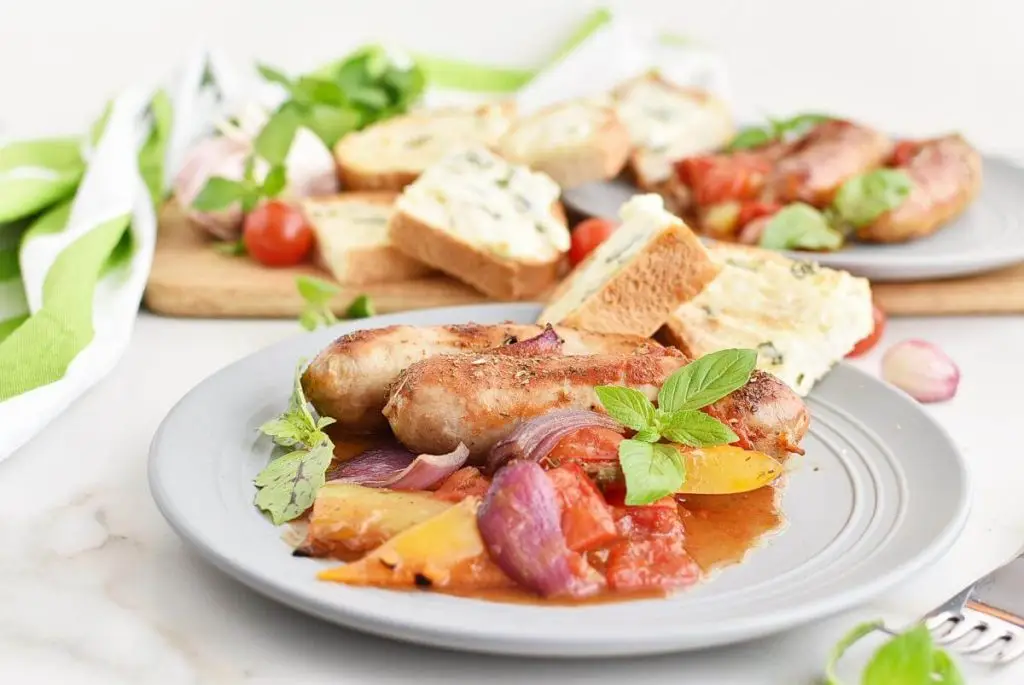 Sausage Casserole with Garlic Toasts