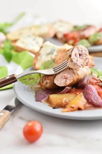 Sausage Casserole with Garlic Toasts