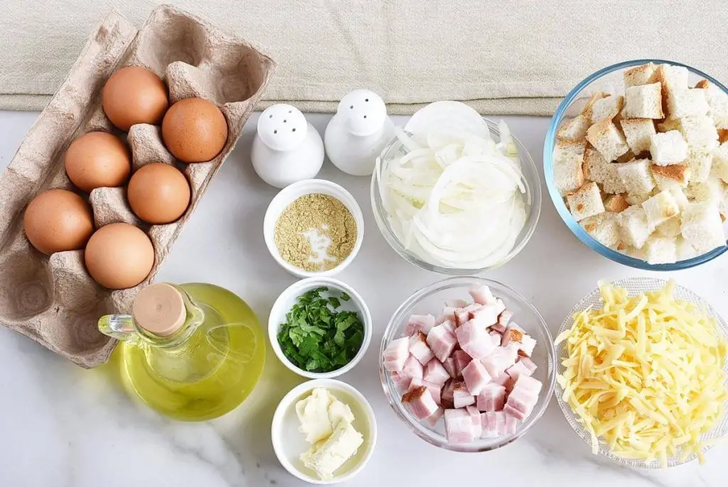 Ingredients for Savory Baked French Toast