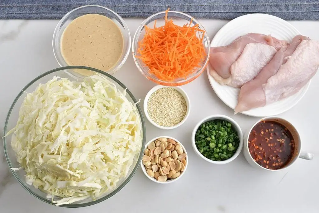 Ingredients for Sesame Chicken Salad