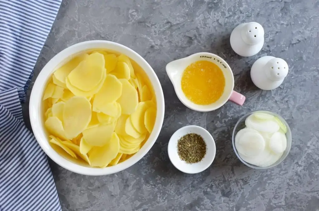 Ingredients for Simple Potato Cake with Onions