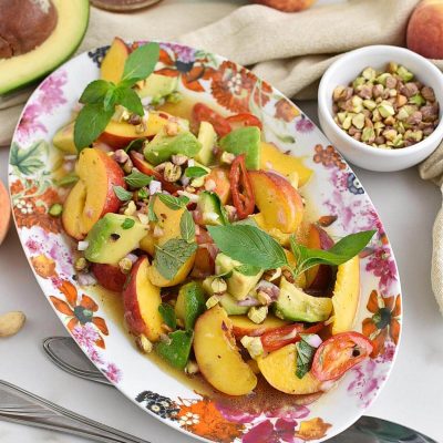 Spicy Peach and Avocado Salad Recipe–Homemade Spicy Peach and Avocado Salad–Easy Spicy Peach and Avocado Salad