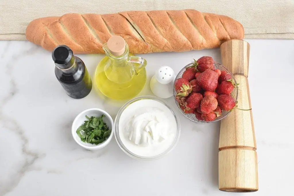 Ingredients for Strawberry Balsamic Bruschetta
