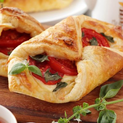 Tomato Basil Pastries Recipe-Quick and Easy Tomato Mozzarella Pastries-Easy Puff Pastry Recipe