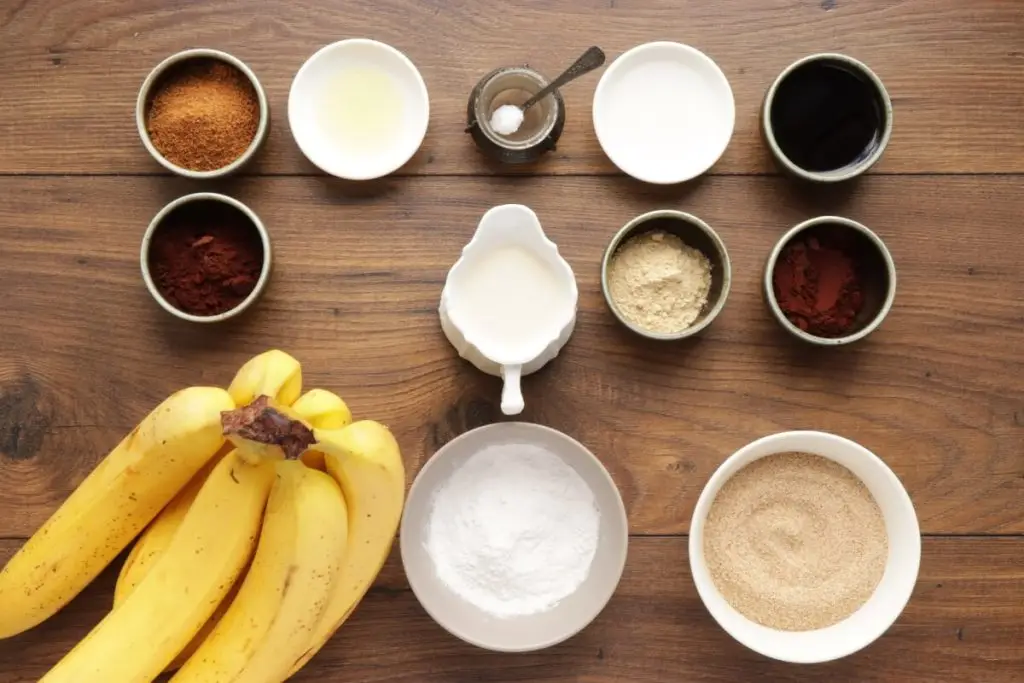 Ingredients for Vegan Chocolate Crepes with Banana