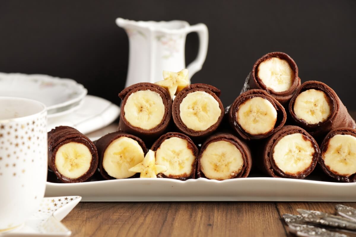 Vegan Chocolate Crepes with Banana Recipe-Chocolate Crepes-Dairy-Free Chocolate Crepes