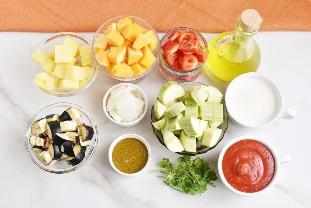 Ingredients for Vegetable Curry for a Crowd