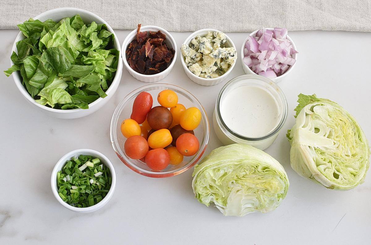 Ingridiens for Wedge Salad in a Jar