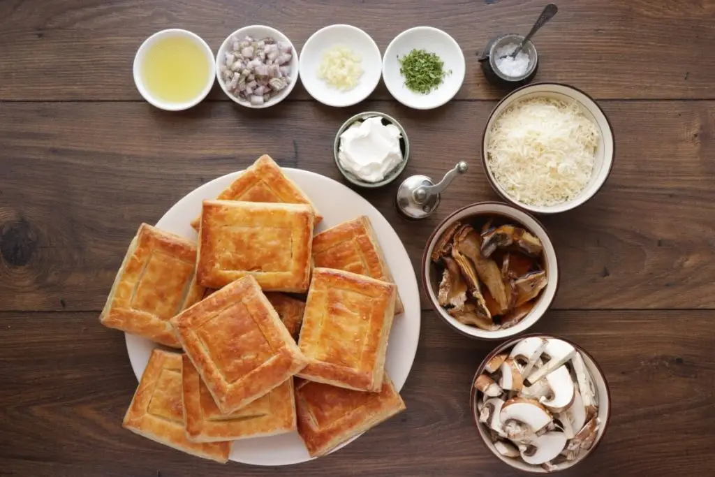 Ingredients for Wild Mushroom & Parmesan Vol-au-Vent Filling