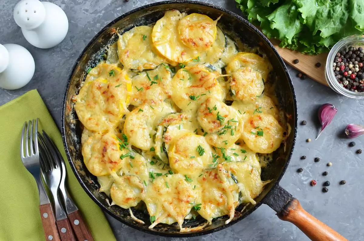 Zucchini Gratin with Yellow Squash