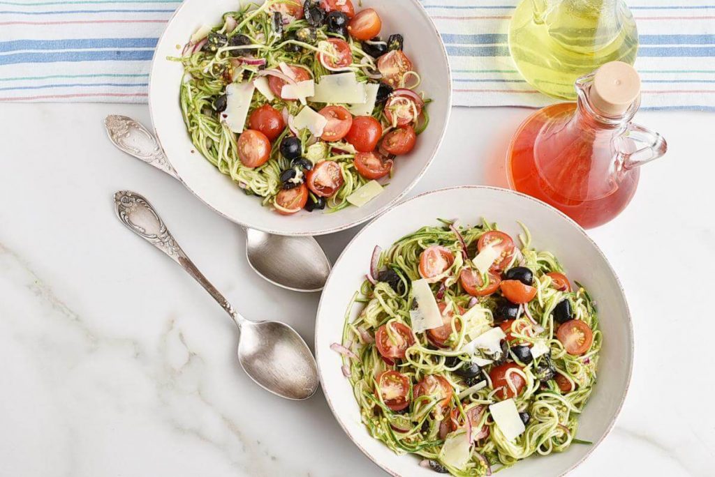 How to serve Zucchini Noodle “Pasta” Salad