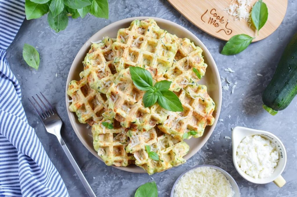 How to serve Zucchini & Parmesan Savory Waffles