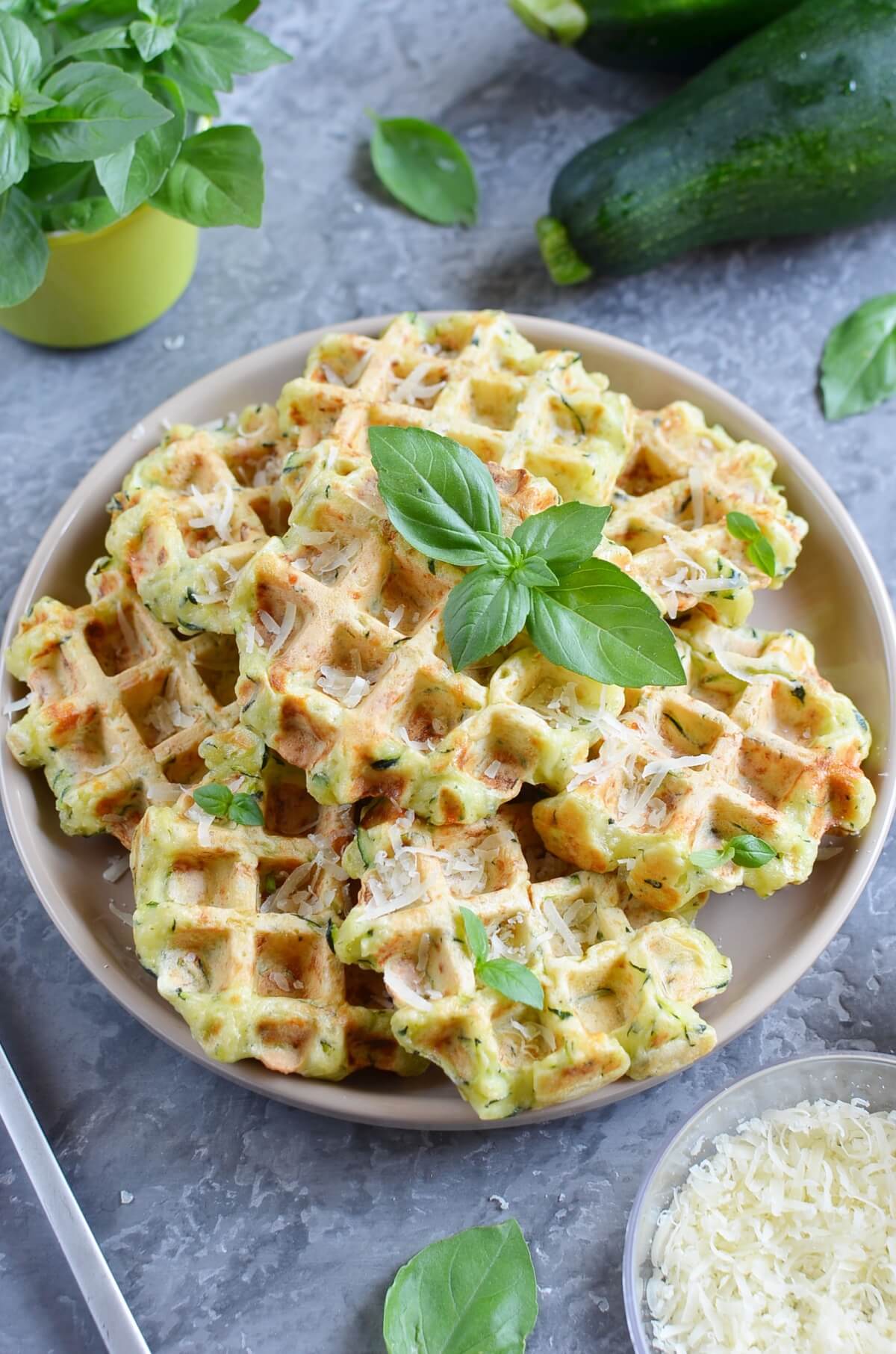 Zucchini & Parmesan Savory Waffles Recipe - COOK.ME