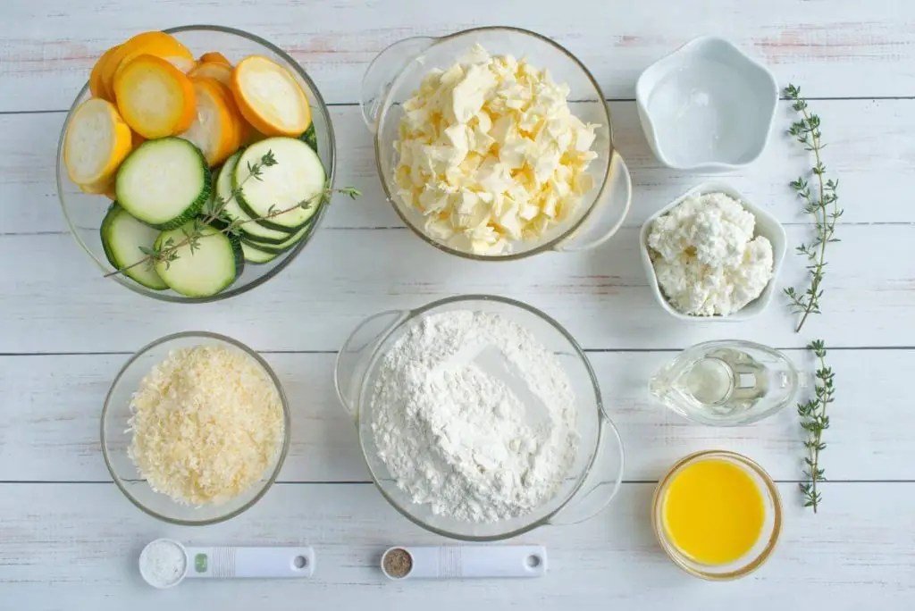 Ingredients for Zucchini and Goat Cheese Galettes
