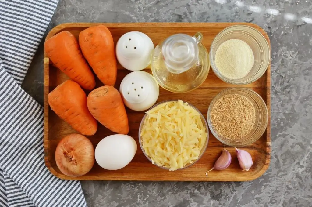 Ingredients for Cheesy Carrot Fritters
