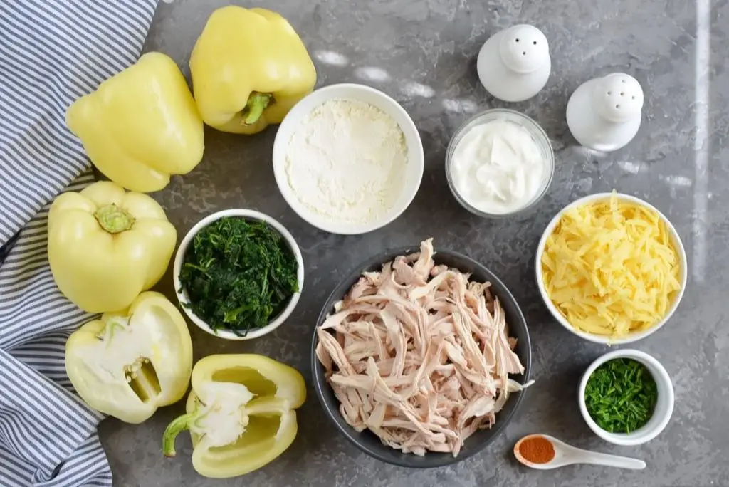 Ingredients for Creamy Chicken Stuffed Peppers