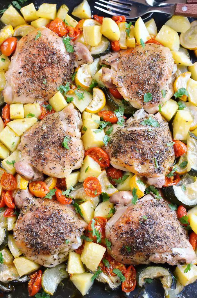 Crispy Chicken Thighs One-Pan Meal