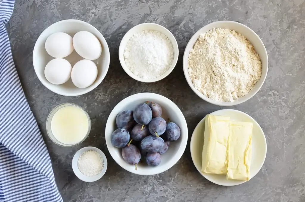 Ingredients for French Coffee Plum Cake