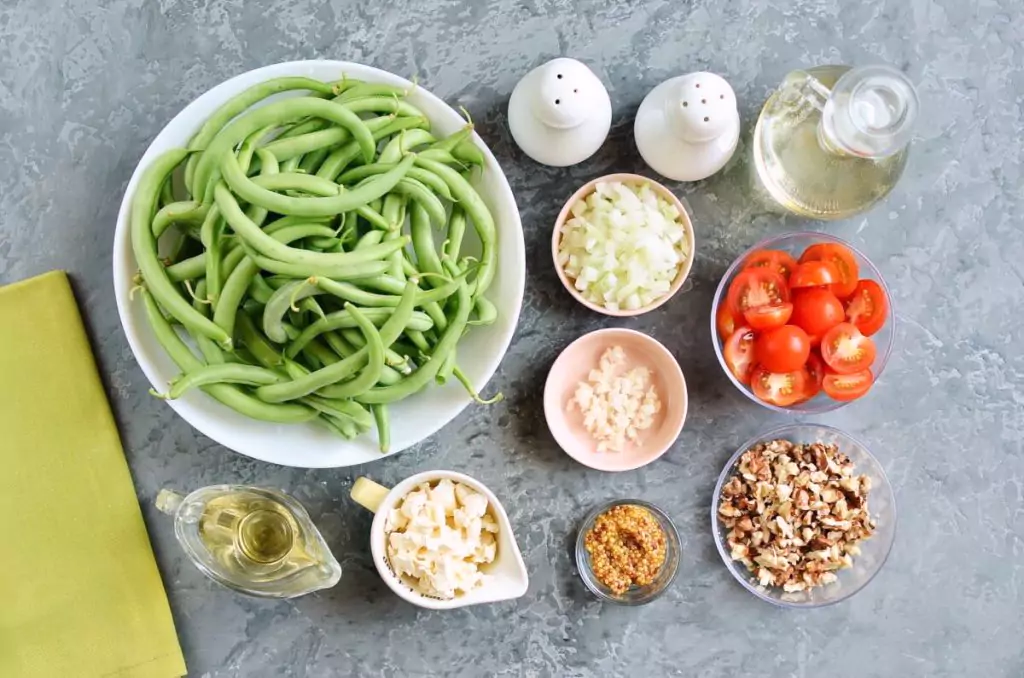 Ingredients for Green Bean Salad with Feta