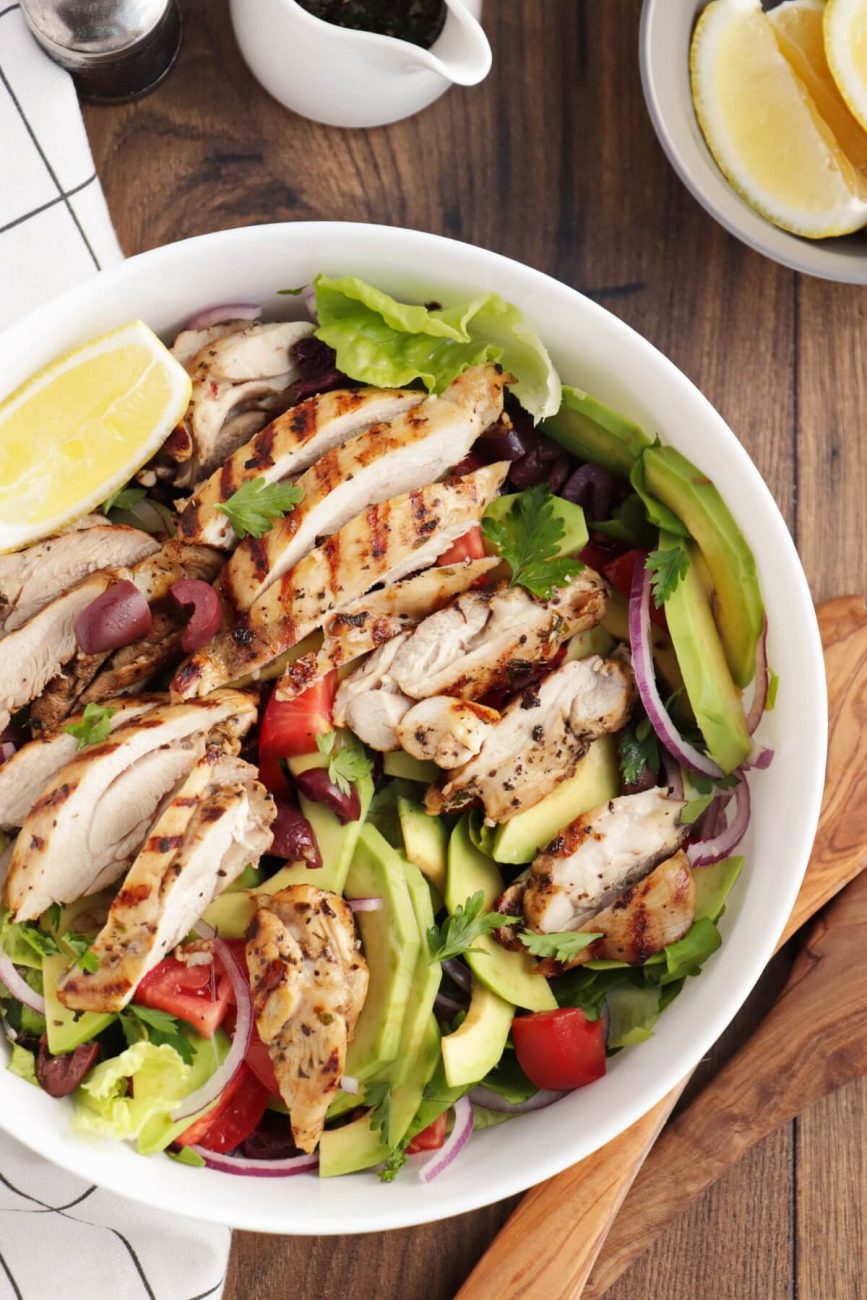 Grilled Lemon Mediterranean Chicken Salad Recipe - Cook.me Recipes