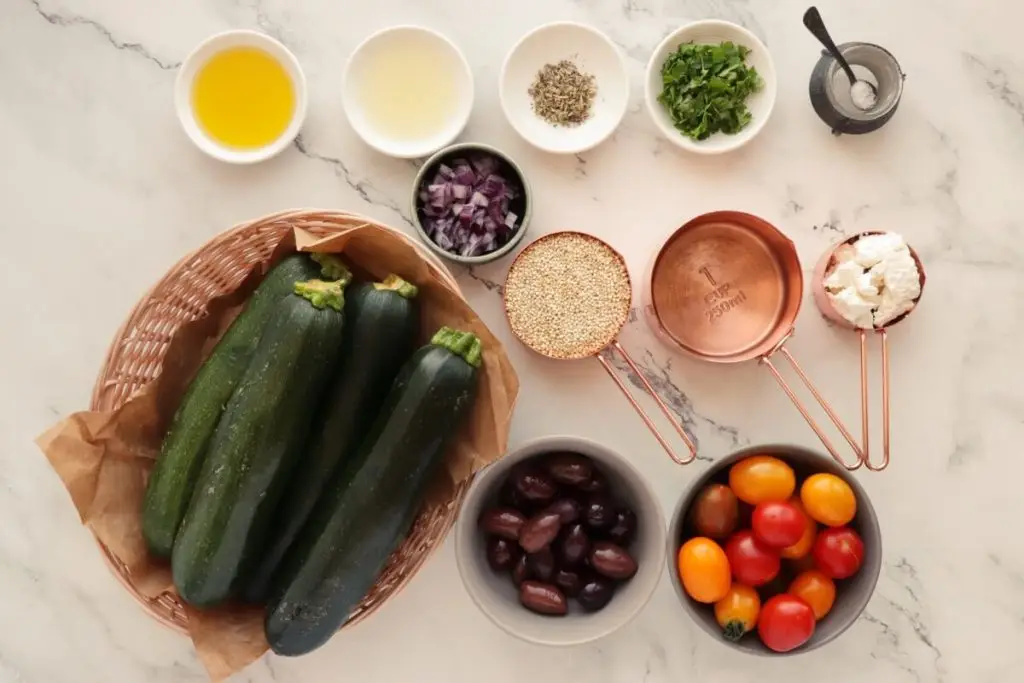 Ingredients for Grilled Zucchini Boats