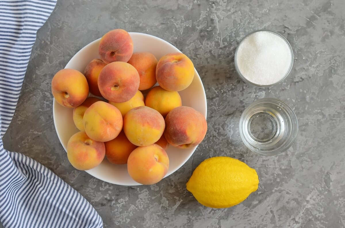 Ingridiens for Homemade Canned Peach Butter