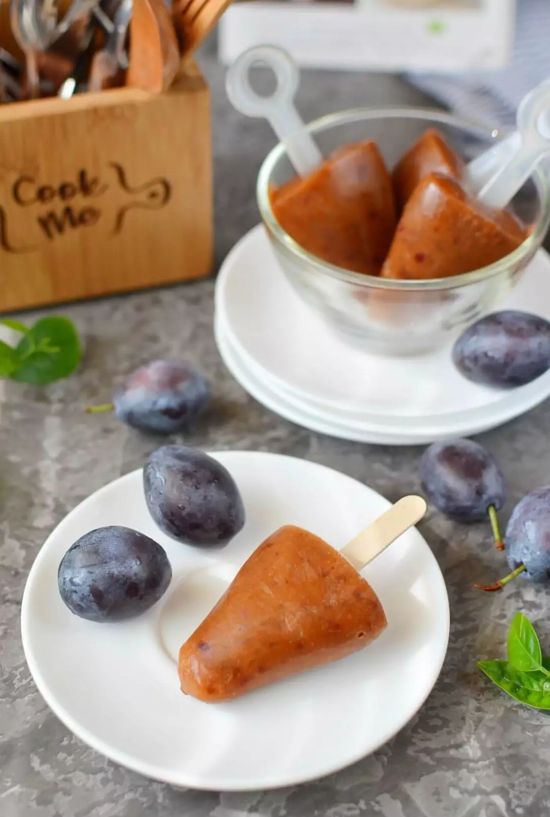 Homemade Plum Ice Pops