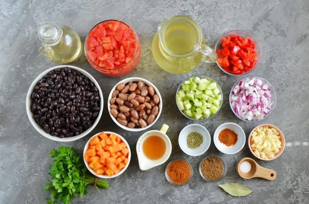 Ingredients for Homemade Vegetarian Chili